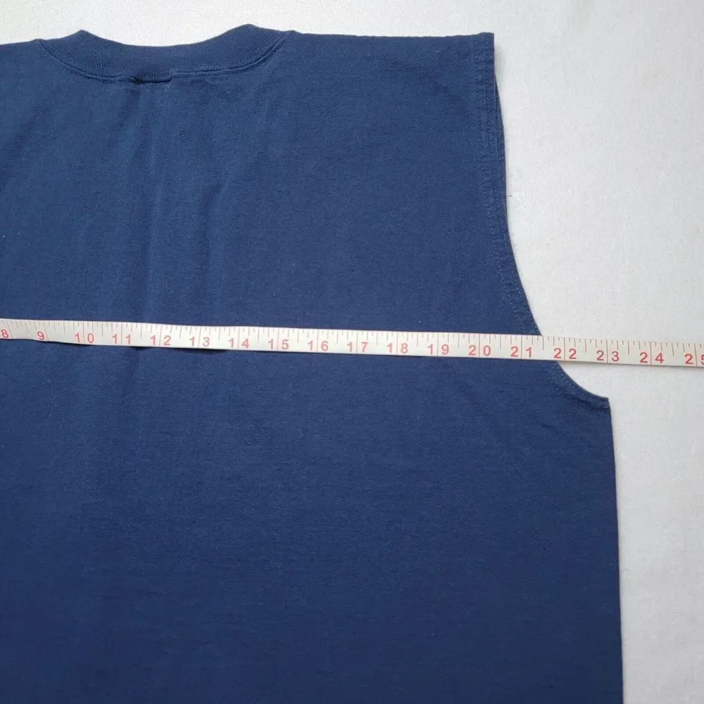 adidas MLB Atlanta Braves Y2K T-Shirt Men's Size XL Blue Sleeveless 2004 - Picture 6 of 7